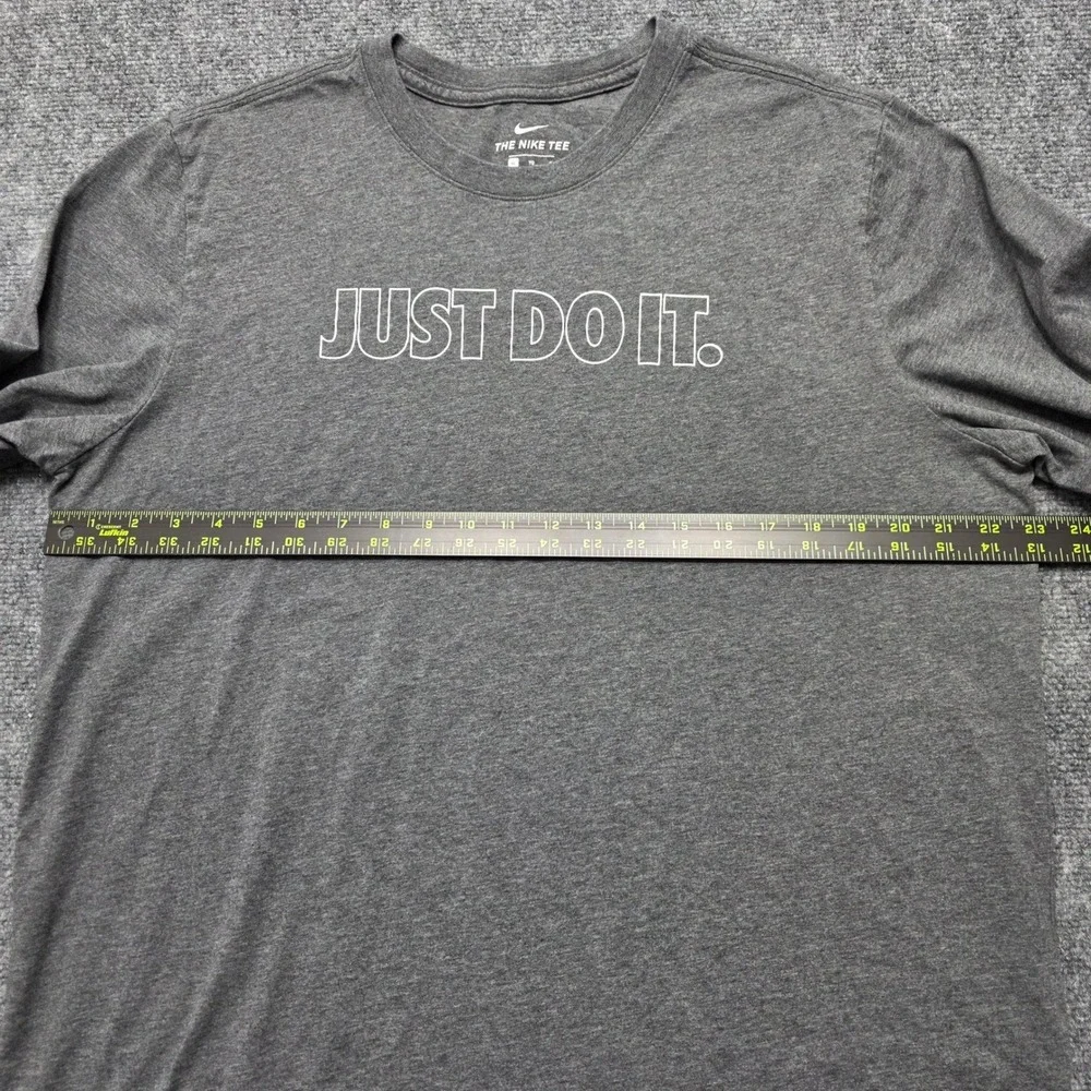 Nike Men's XL‎ Just Do It Long Sleeve Graphic T-Shirt Gray Cotton AR5191-063
